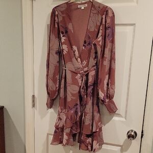 OneTheLand Floral Wrap Dress